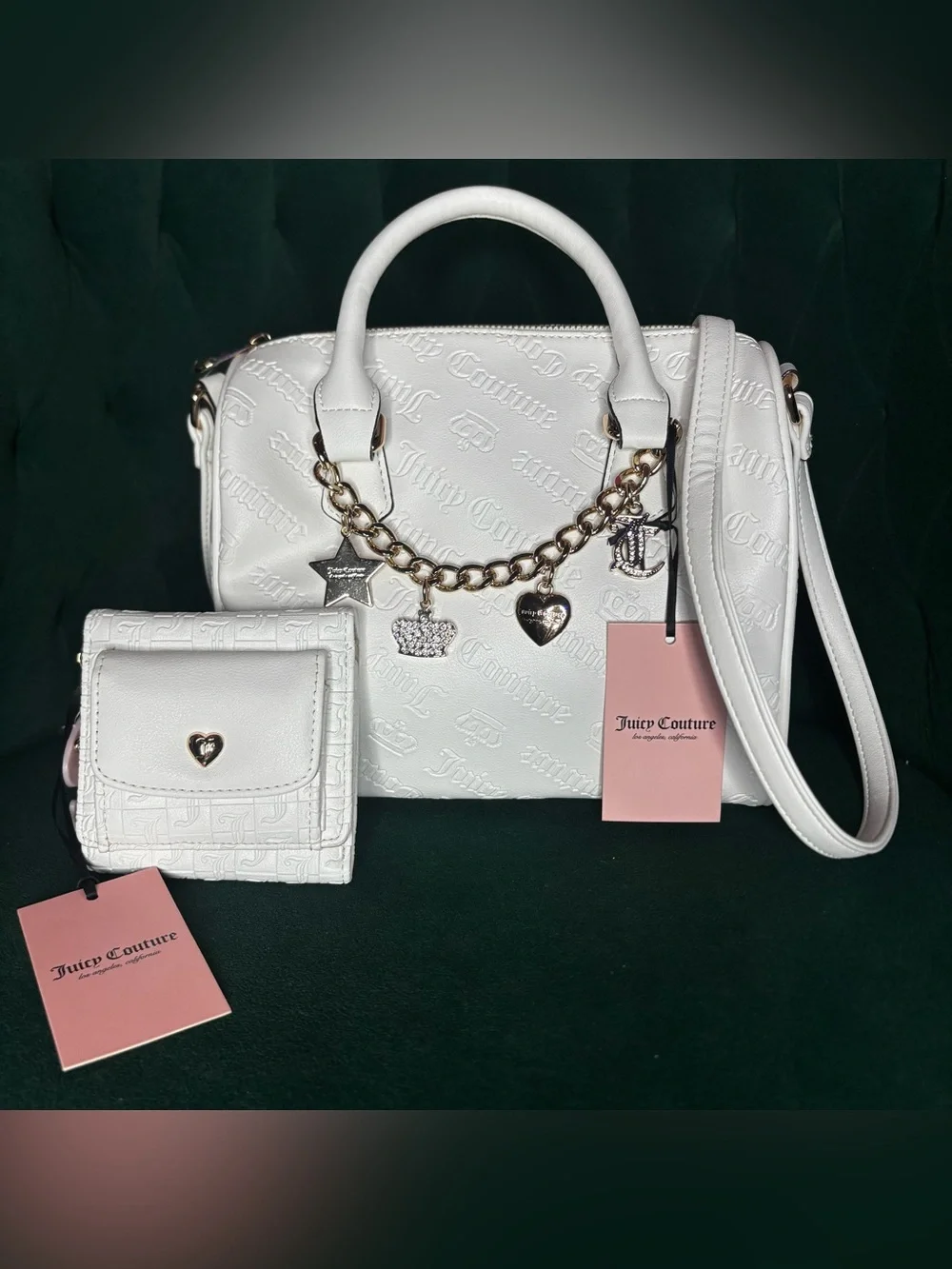 NWT Juicy Couture Angel Embossed Satchel & Matching Wallet Bundle